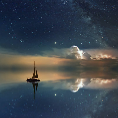 Boat under the stars
